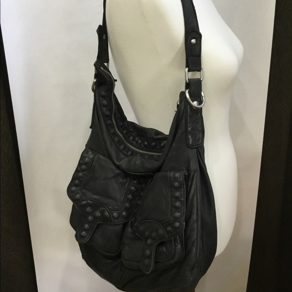 Liebskind Berlin hobo black leather shoulder bag